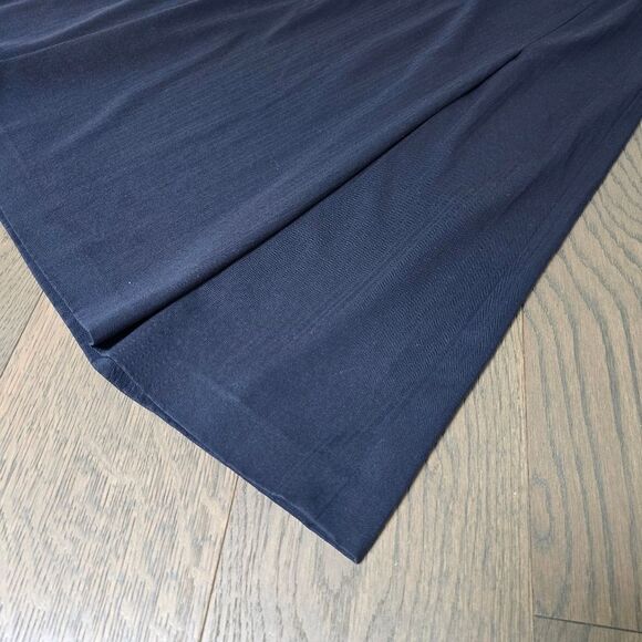 Jil Sander Midi Wool Flare Pleat Minimalist Skirt in Navy Pinstripe 36 / US 6 - Picture 2 of 14